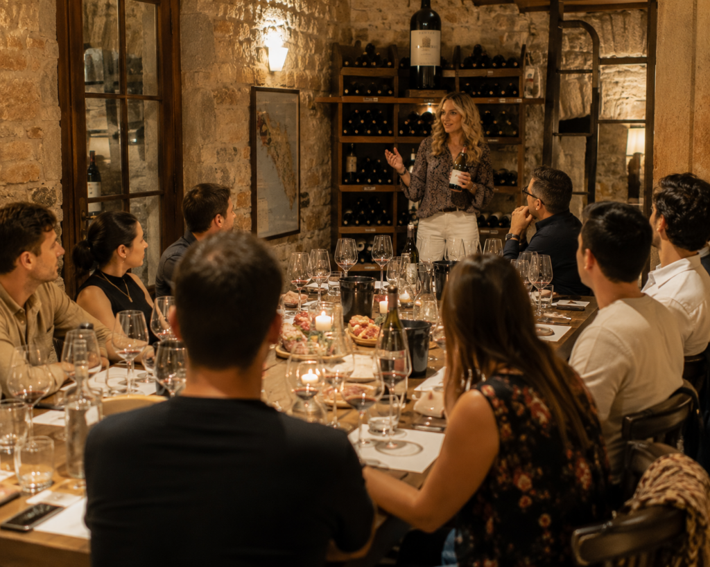 Private dinner chef wine pairing experience in Tuscany